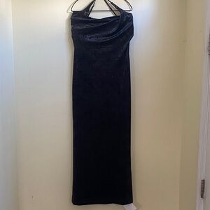 Chic Strapless Black Evening Dress